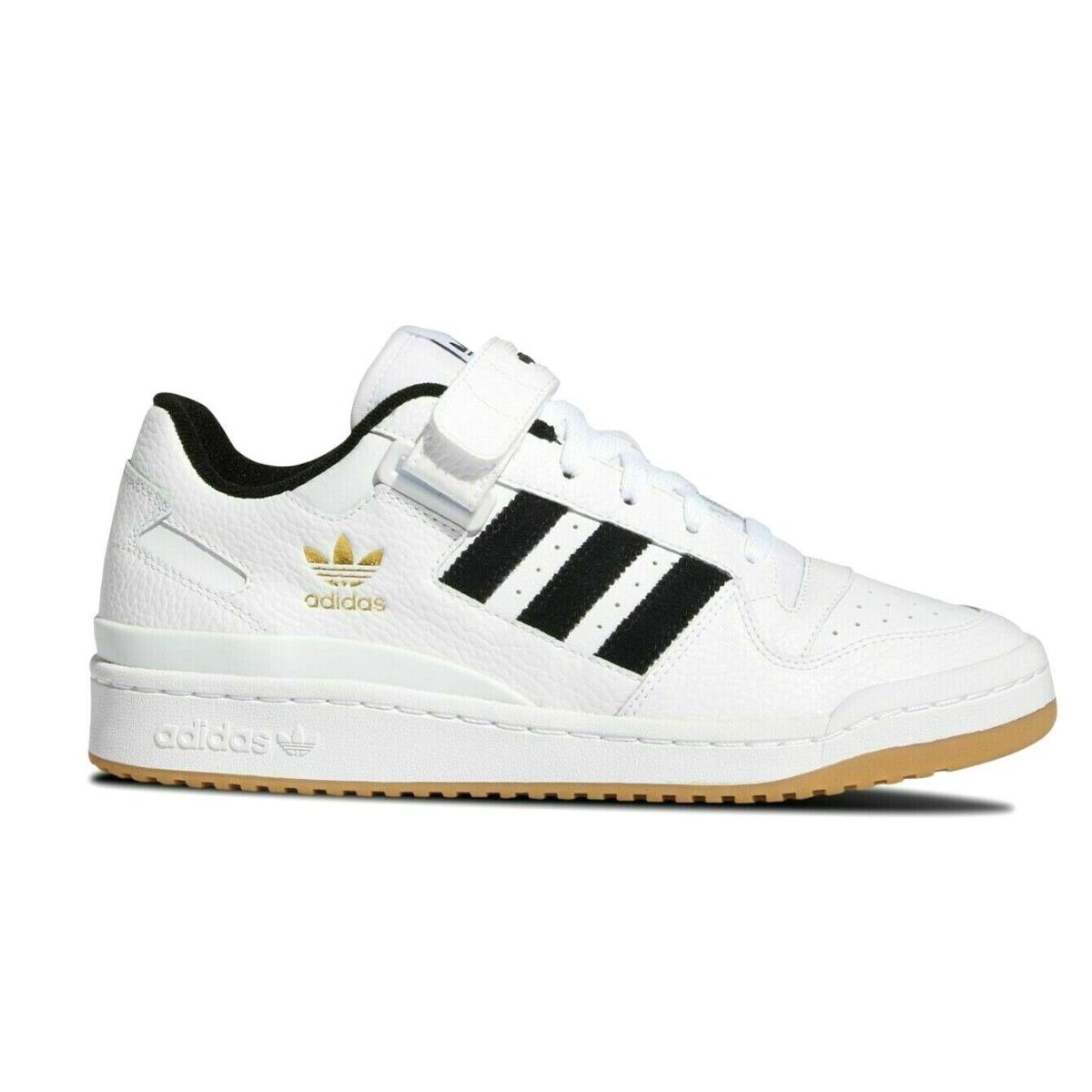 Mens Adidas Forum Low Originals White Black Gold Casual Basketball Athletic Shoe