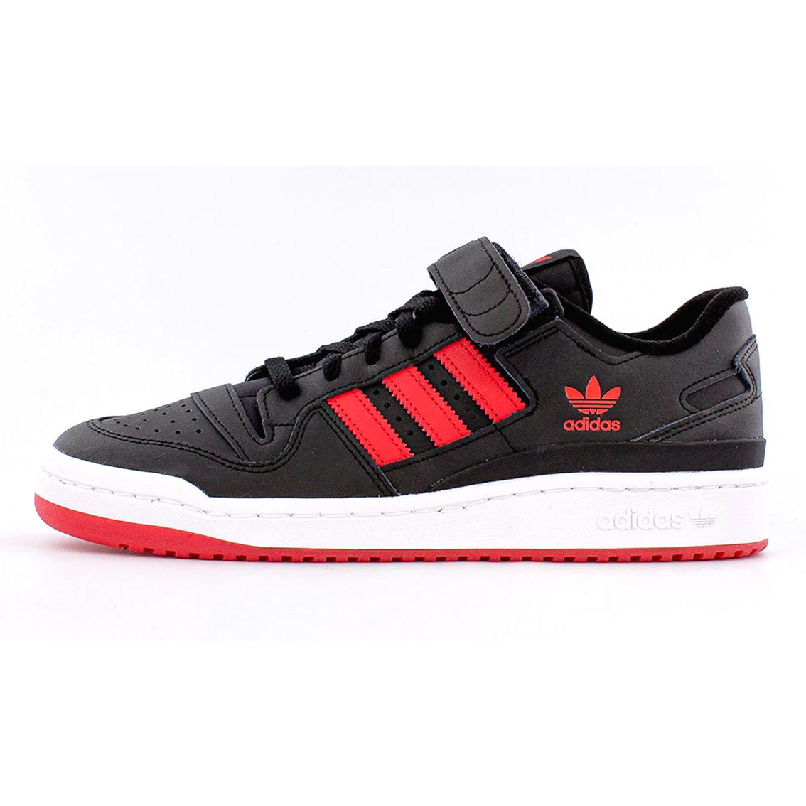 Mens Adidas Forum Low Originals Black Red Casual Basketball Athletic Shoe