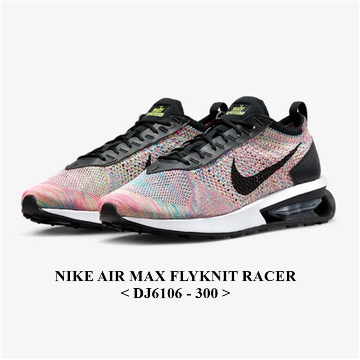 Nike Air Max Flyknit Racer CJ6106-300 .unisex Adult Athletic Shoes NO Lid - GHOST GREEN/BLACK-PINK BLAST
