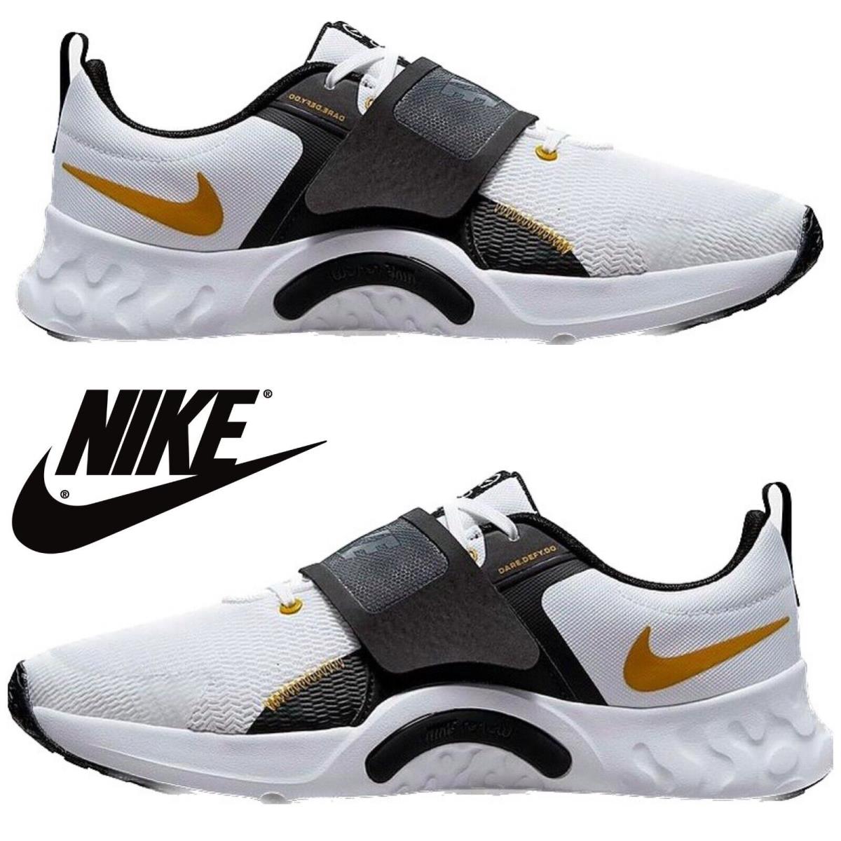 Nike Renew Retaliation 4 Men`s Sneakers Casual Gym Athletic Comfort Sport Shoes - White , White/Black/Gold Suede Manufacturer