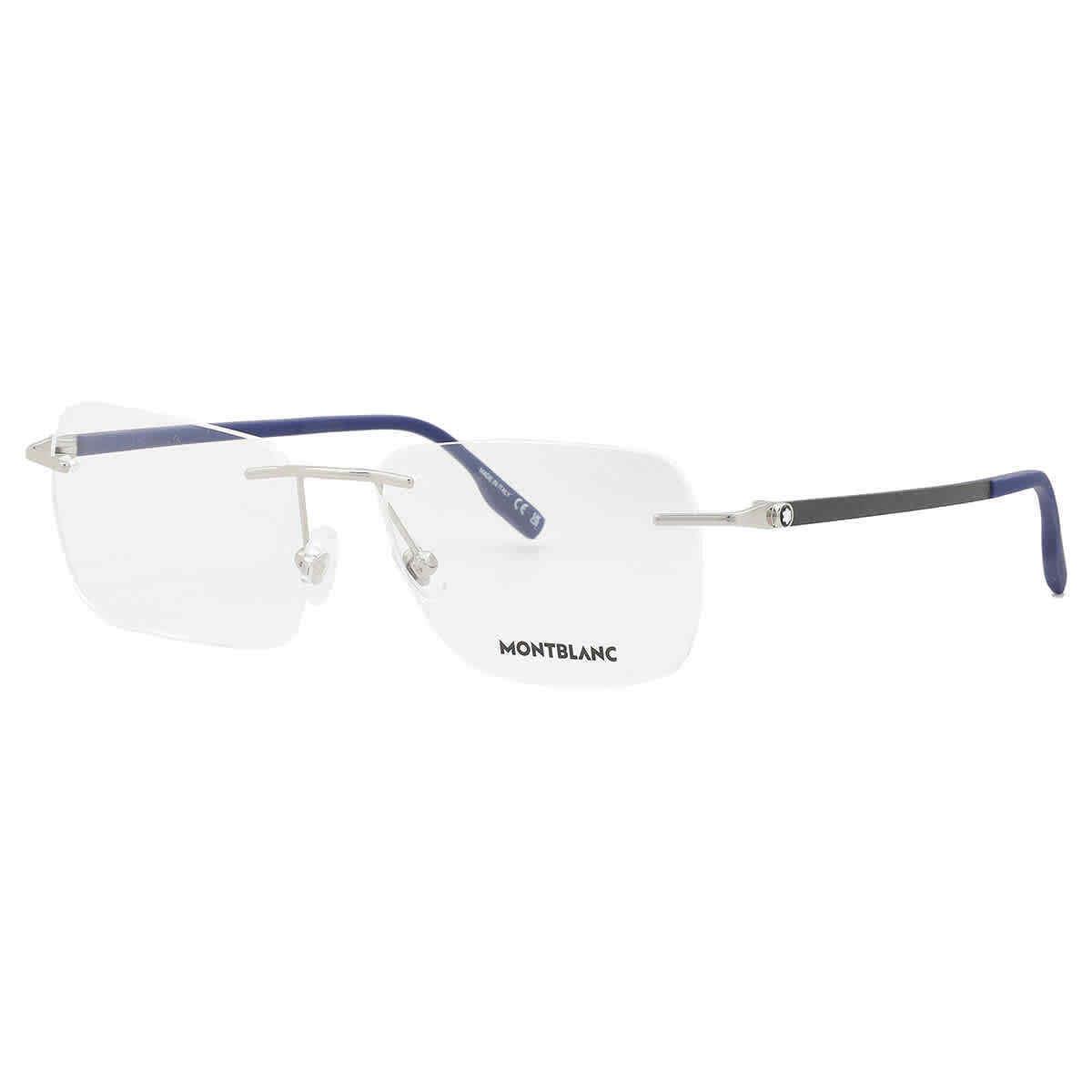 Montblanc Demo Rectangular Men`s Eyeglasses MB0185O 002 55 MB0185O 002 55