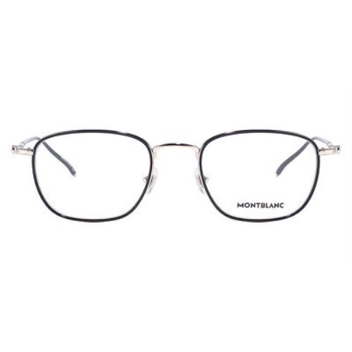 Montblanc MB0161O Eyeglasses Men Silver Rectangle 52mm