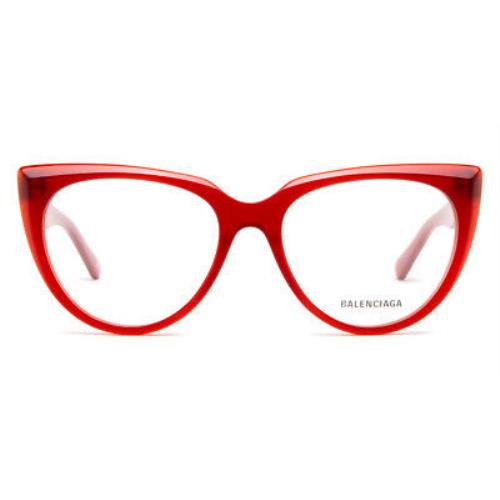 Balenciaga BB0218O Eyeglasses Women Red Cat Eye 53mm