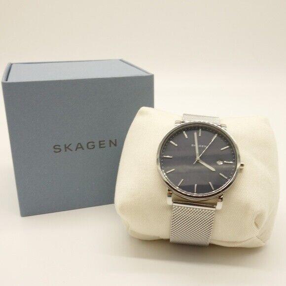 Skagen Hagen Blue Dial Stainless Steel Mesh Men`s Watch SKW6327