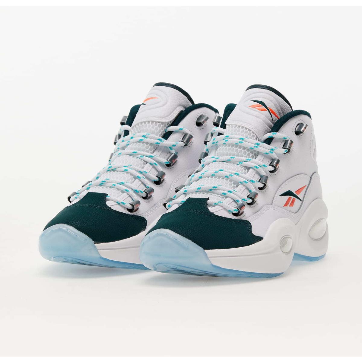 Reebok Question Mid Miami GW8857 White Green Basketball Shoes Sneakers