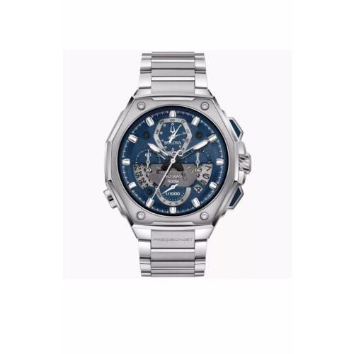 Bulova Precisionist 96B349 Chronograph Quartz Blue Dial Men`s Watch