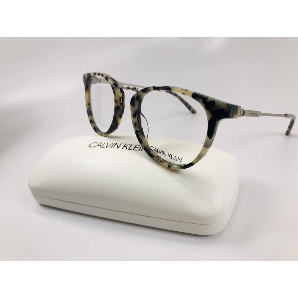 Calvin Klein CK18721 106 Cream Tortoise Eyeglasses 49mm with Case