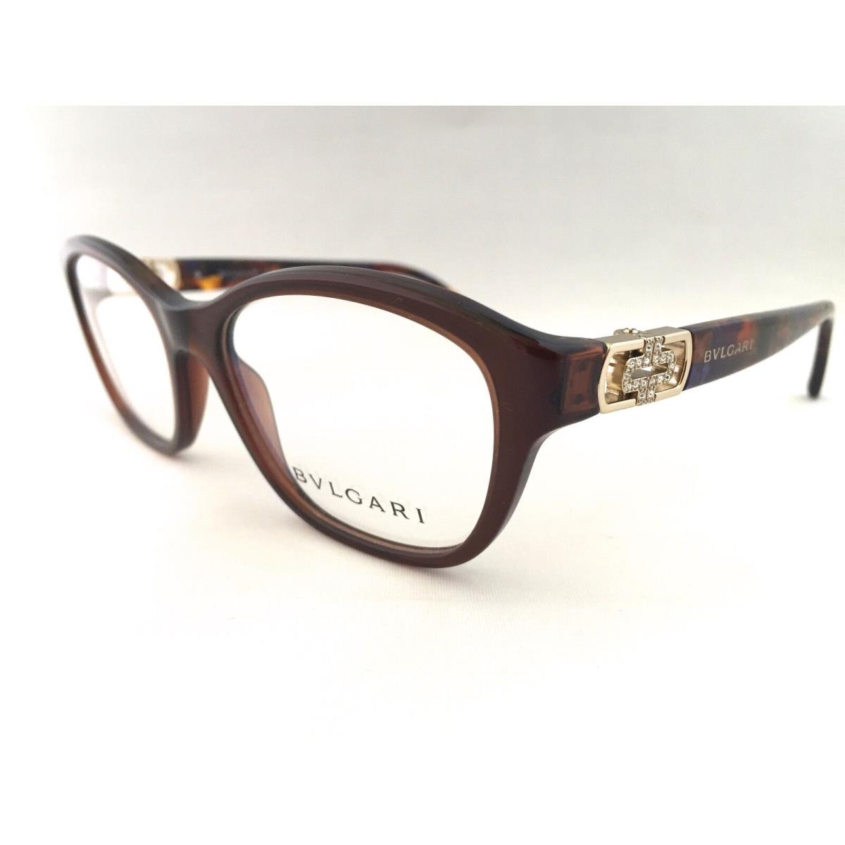 Bvlgari 4062-B 5171 Brown/purple Marble 52mm Eyeglasses Italy RX