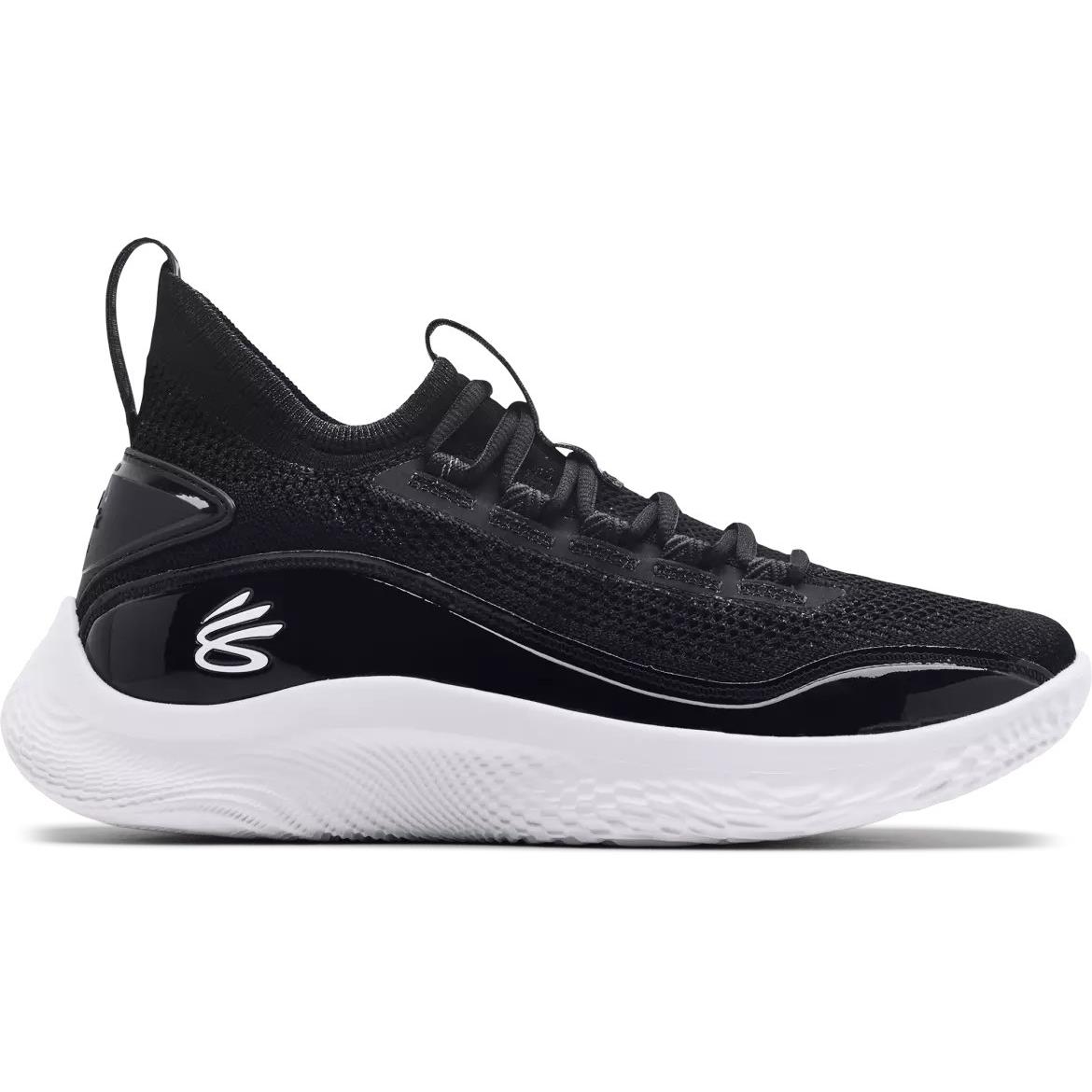 Men Under Armour Team Curry 8 NM Basketball Shoes Size 7.5 Black White 3024785