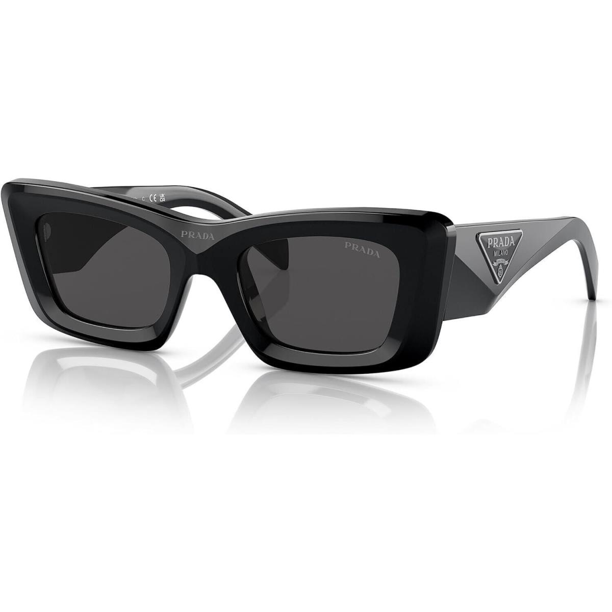 Prada PR 13ZS 1AB5S0 50mm Black Dark Grey Women`s Cat Eye Sunglasses