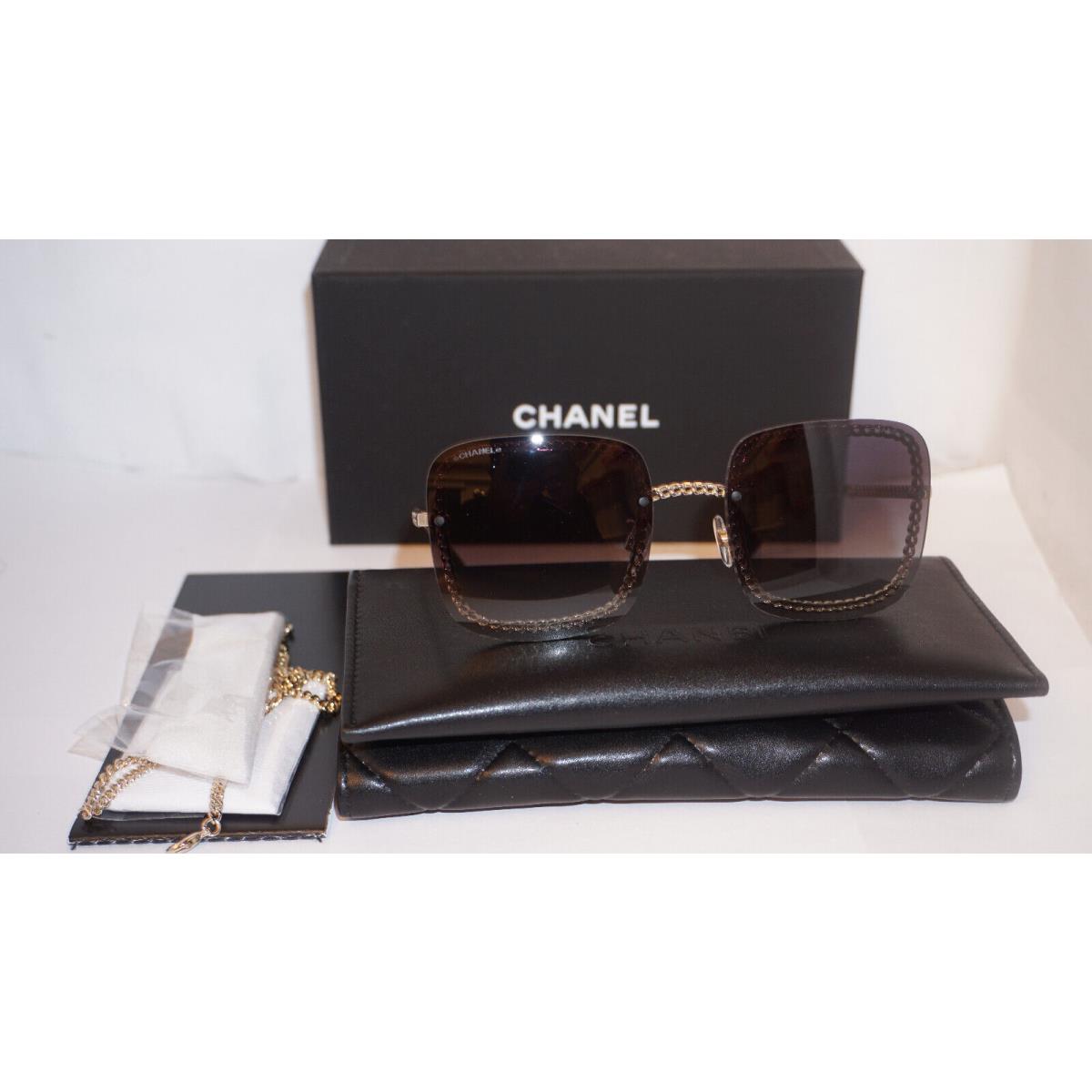 Chanel Sunglasses Gold Light Chain Grey Gradient CH4244 C395/S6 57 16 140