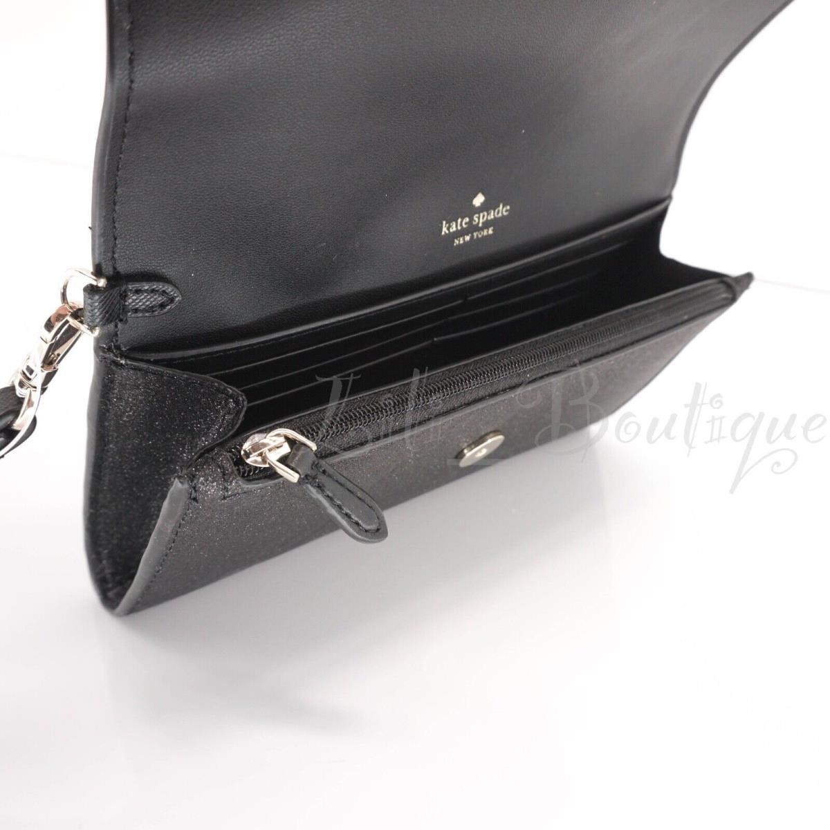 Kate Spade K9255 Boxed Medium Flap Phone Wristlet Wallet Glitter Black - Kate  Spade wallet - 072048601686 | Fash Brands