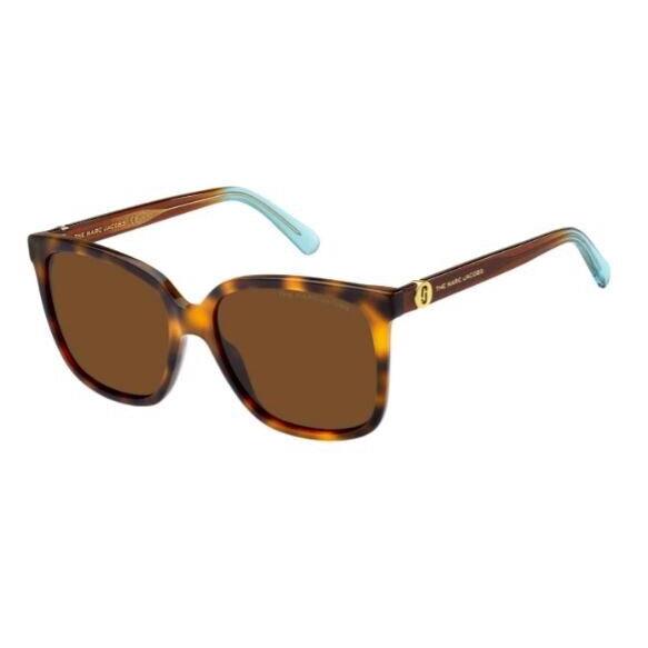 Marc Jacobs MARC-582/S 0ISK/70 Havana-azure/brown Square Women`s Sunglasses