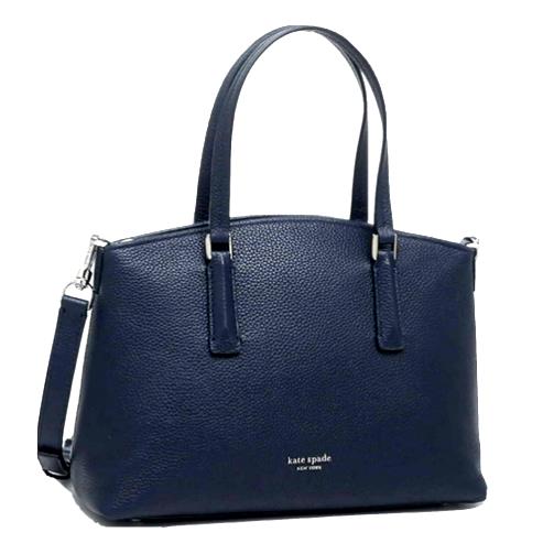 Kate Spade New York Abbott Small Satchel Handbag Blazer Blue - Navy Handle/Strap, Silver Hardware, Blazer Blue Exterior