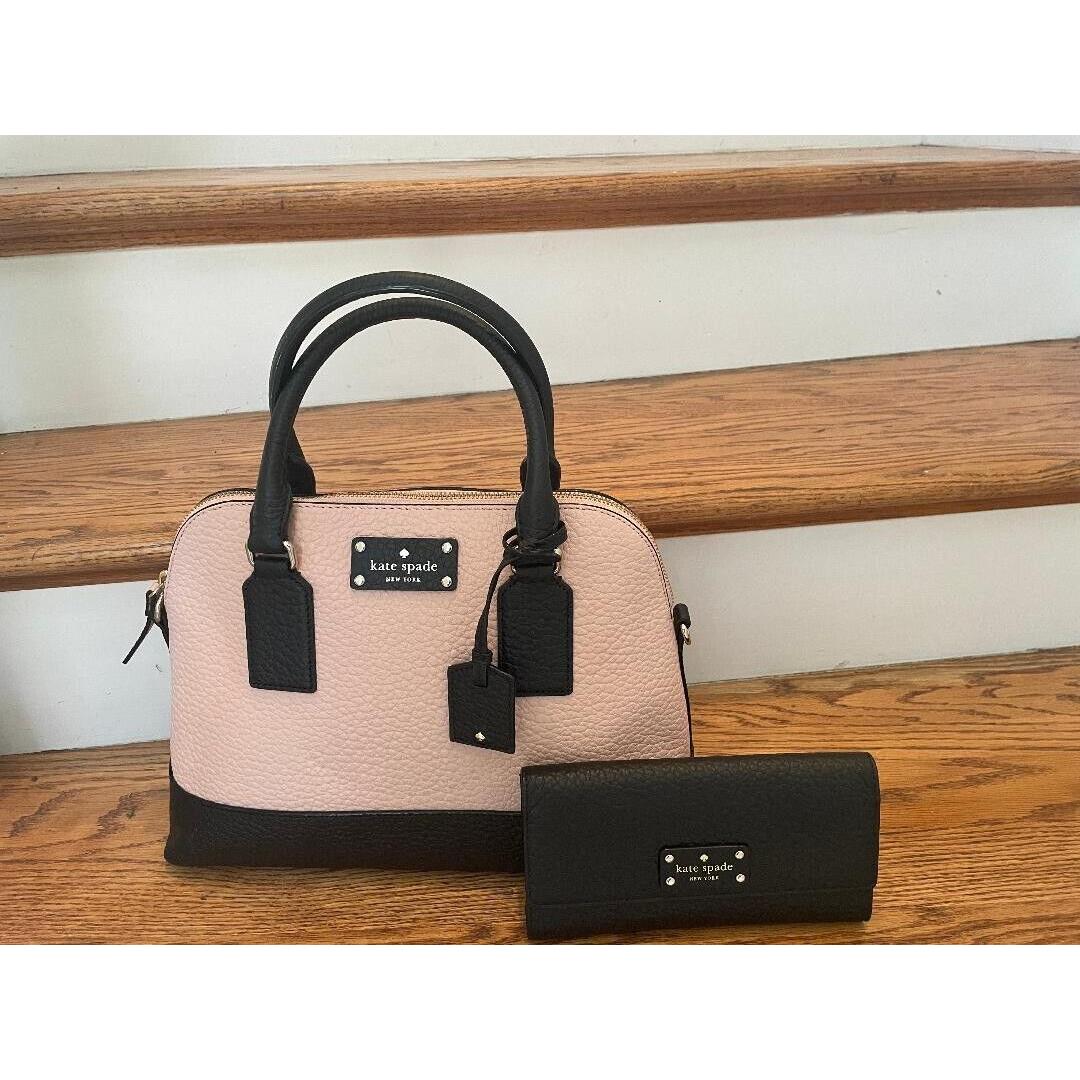 Kate Spade Small Rachel Bag Purse Sandra Wallet Bay Street Black Vellum |  063528807056 - Kate Spade bag - Multicolor Exterior, Pink Lining, Black  Handle/Strap | Fash Direct