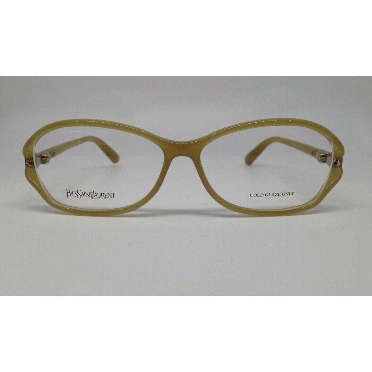 Yves Saint Laurent Ysl 6257 Beige Qzp Eyeglasses Frame W/stones Italy 56-13-130