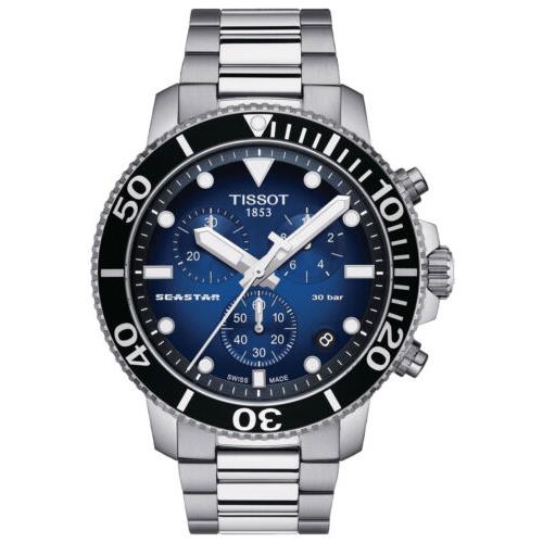 Tissot Seastar 1000 Chrono Steel Blue Dial Divers Mens Watch T120.417.11.041.01