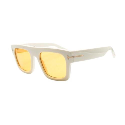 Tom Ford TF0711 Fausto Sunglasses 25E Ivory / Yellow Lenses Size 53 |  008800057453 - Tom Ford sunglasses - Ivory Frame, Yellow Lens | Fash Direct