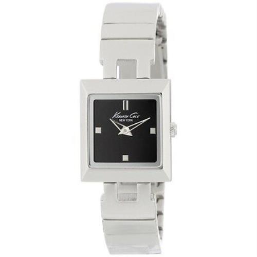Kenneth Cole NY Petite Black Dial Stainless Steel Women`s Watch KC4744 - Dial: Black, Band: Silver, Bezel: Silver