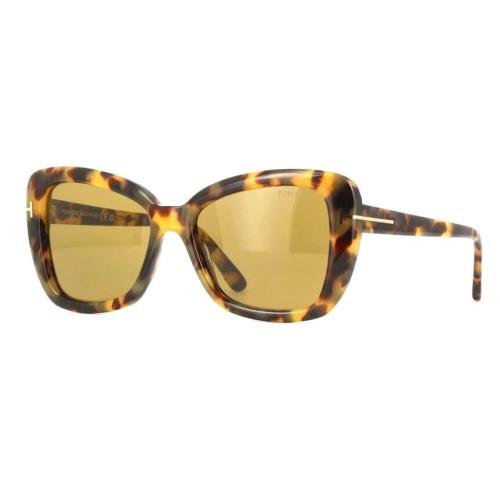 Tom Ford FT1008 Maeve 55J Shiny Colored Havana/brown Women`s Sunglasses