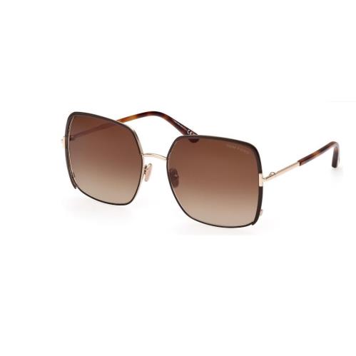 Tom Ford FT 1006 Raphaela 48F Shiny Rose Gold/brown Gradient Women`s Sunglasses