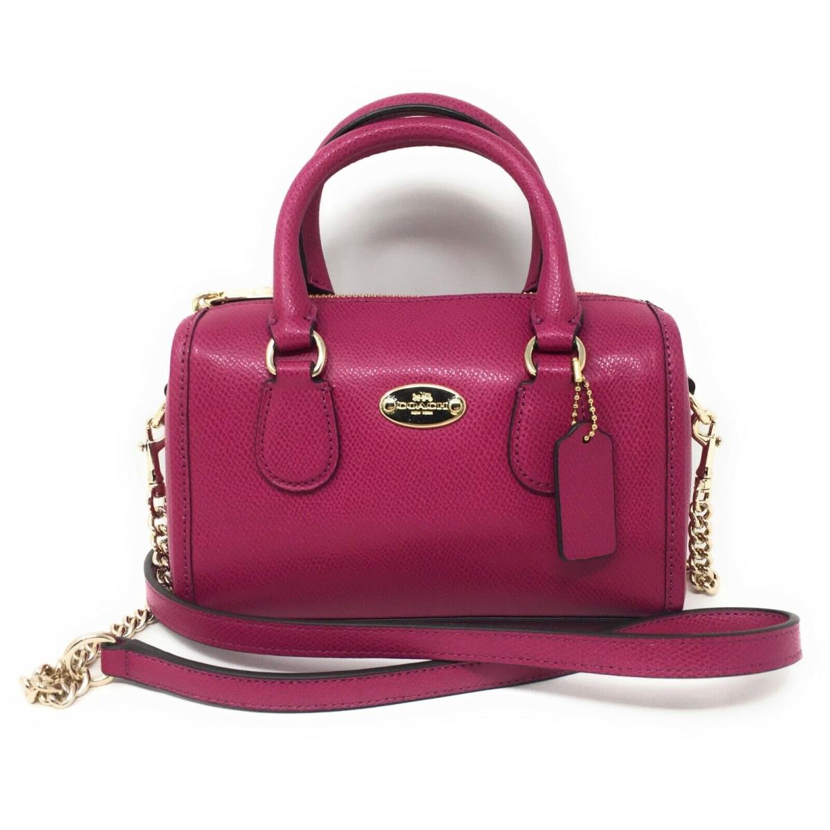 Coach Crossgrain Leather Baby Bennett Satchel in Cranberry