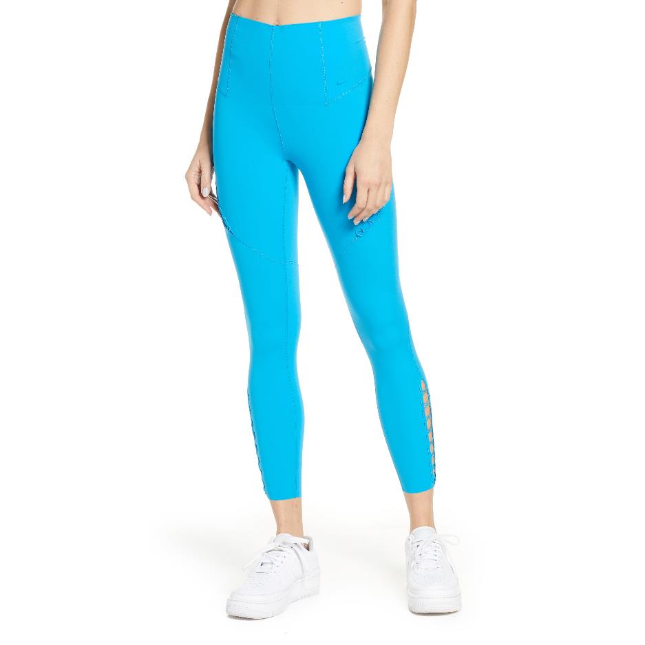 Women`s Nike Boutique Bungee Training Tights S Blue Running Training