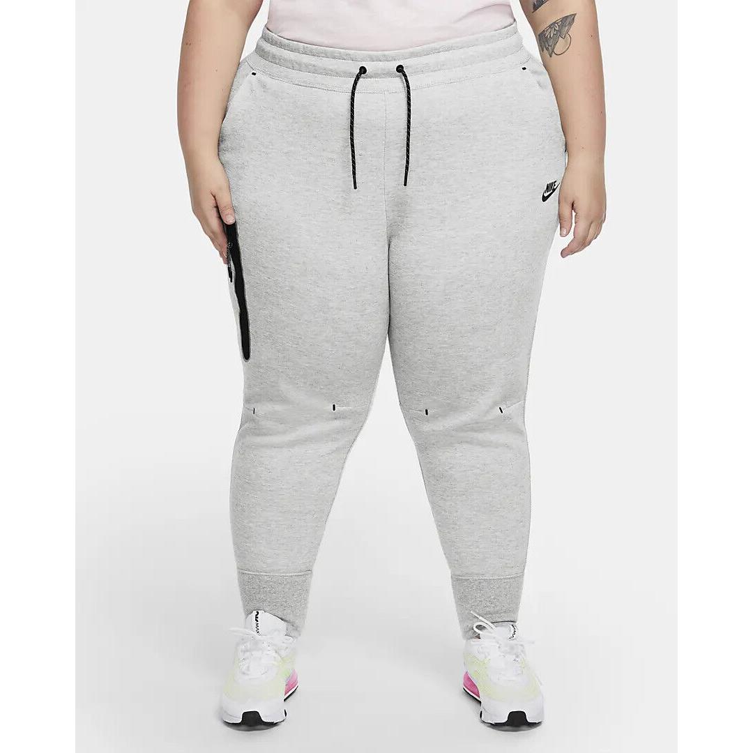 Women`s Nike Sportswear Tech Fleece Pants Plus Size 3x Zipper Gray Casual