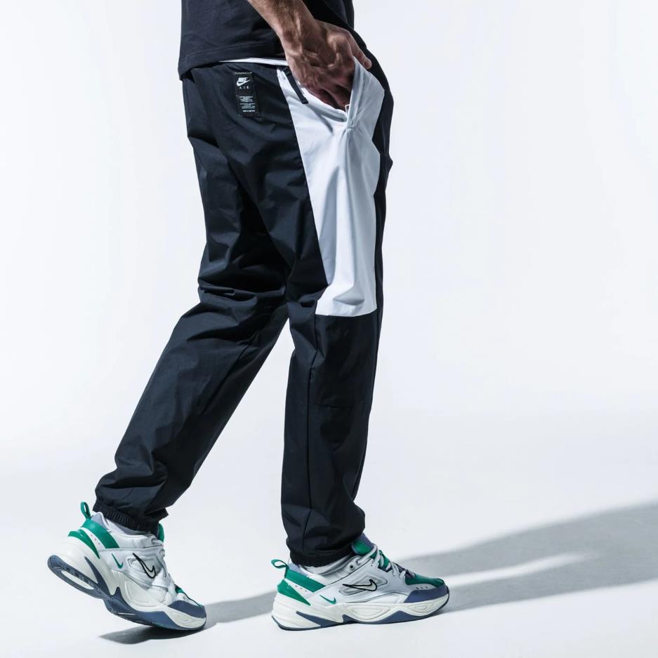 Men`s Nike Air Woven Pants L Black Joggers Color Block | 883212106117 - Nike clothing Air Ripstop Black | SporTipTop