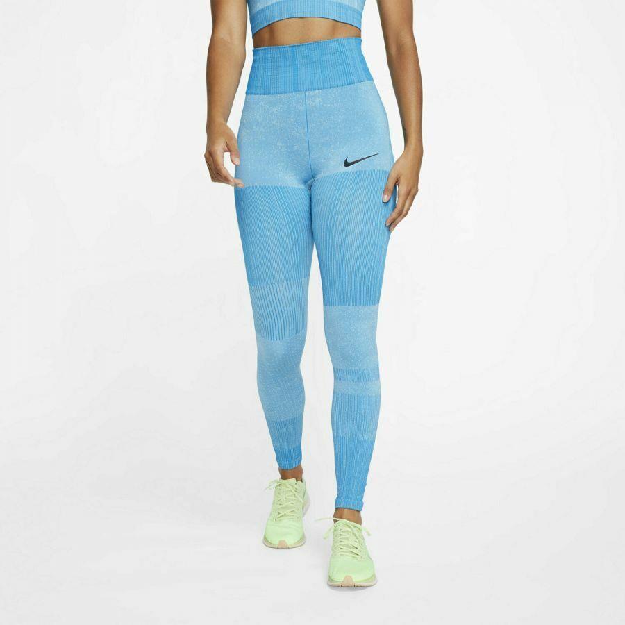Women`s Nike City Energy Knit 7/8 Running Tights S Blue Training