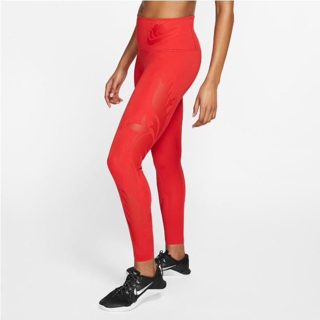 Women`s Nike Women`s Boutique Mesh Gold Studs Training Tights Red M