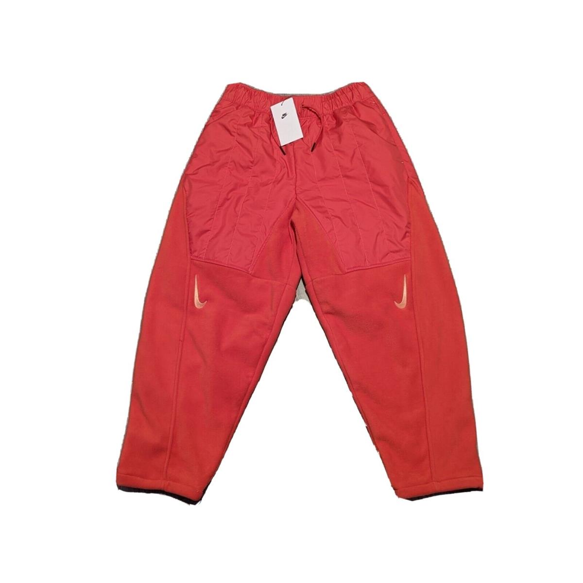 Nike Sportswear Swoosh Womens Curve Plush Pants Red DD5614-605 Size S