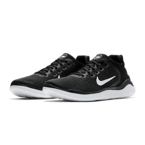 Nike Free Run 2018 Running Shoes Men`s 11 Black White 942836-001 - Black White