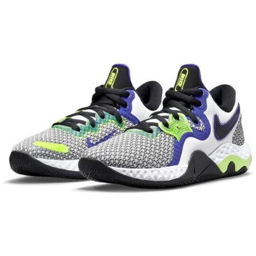 Nike Renew Elevate 2 White/black/volt/indigo Men`s Basketball Shoes Size 8