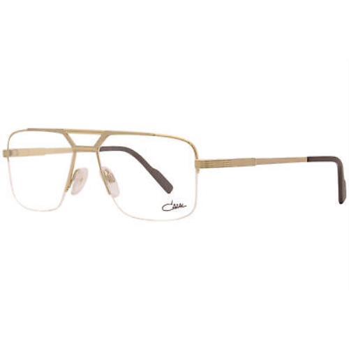 Cazal 7082 003 Eyeglasses Men`s Gold Semi Rim Pilot Optical Frame 55-mm