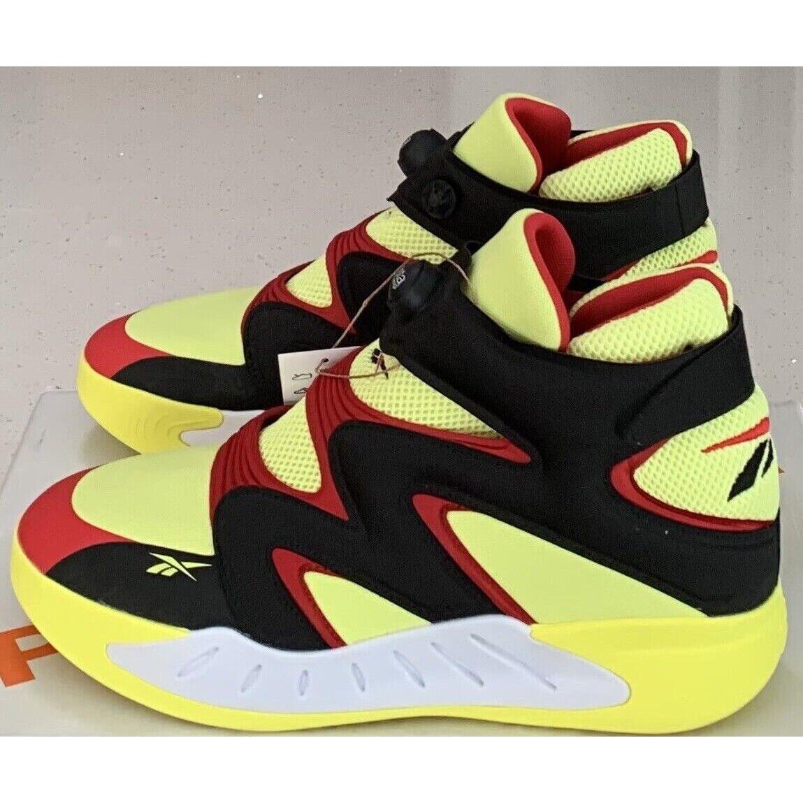 Reebok Men`s Instapump Fury Zone Basketball Shoes-black/aciyel-sizes