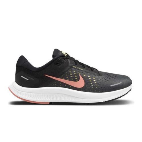 Men Nike Air Zoom Structure 23 Running/athletic Shoes Black/mango CZ6720-006