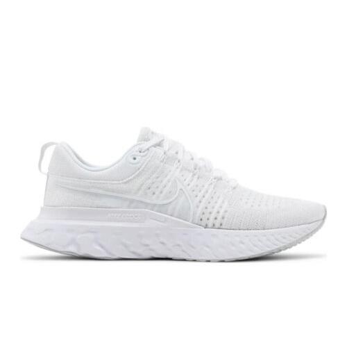Men`s Nike React Infinity Run Flyknit 2 Running Shoes White CT2357-103 - White
