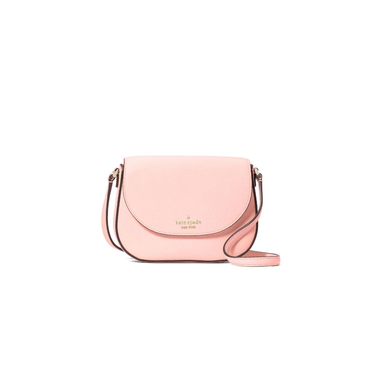 Kate Spade Leila Mini Flap Tea Rose Pebble Leather Crossbody Bag WLR00396