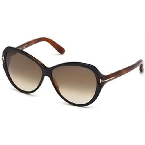 Tom Ford Valentina Sunglasses Black Havana Frame Gradient FT326 03F 60-11 135