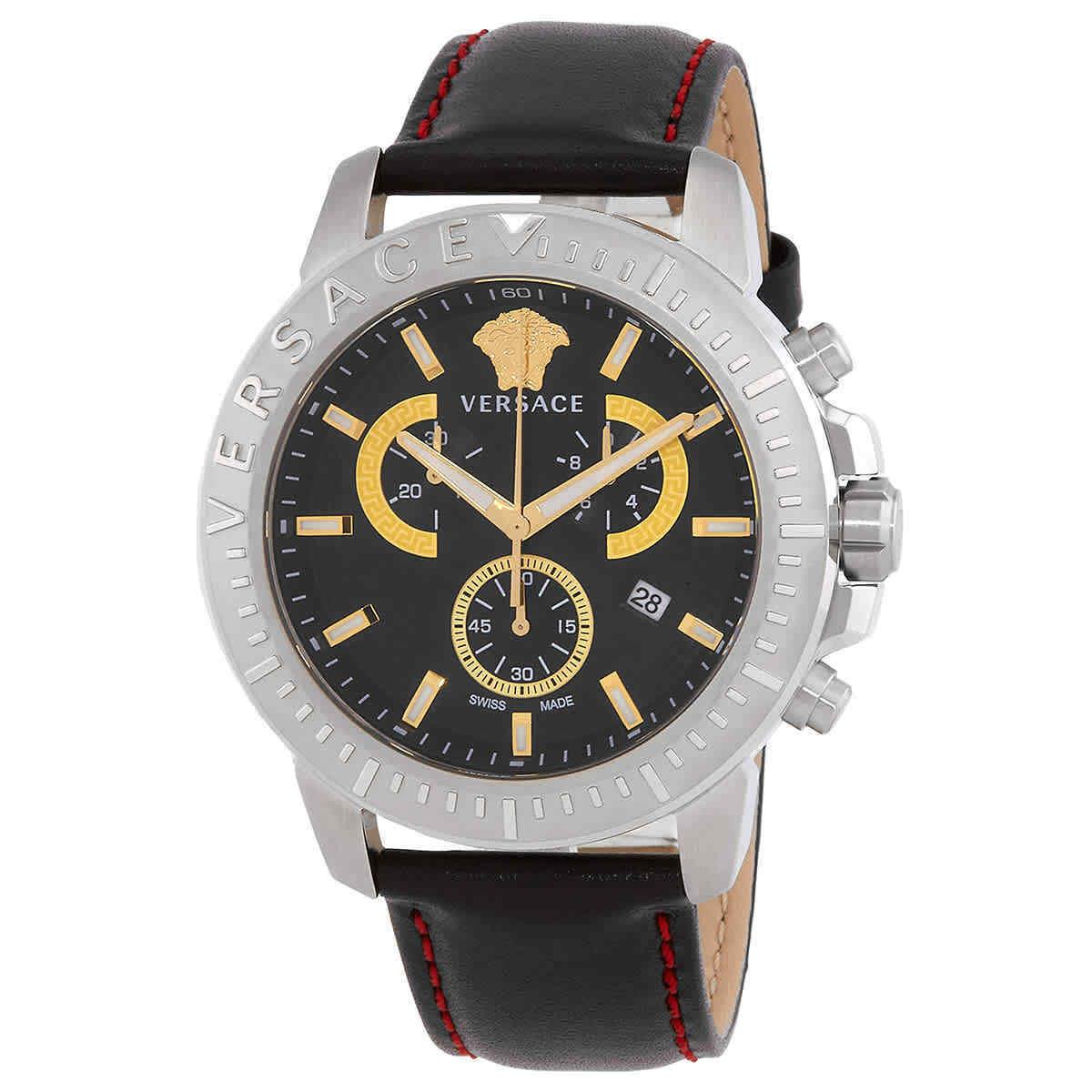 Versace Chrono Quartz Black Dial Men`s Watch VE2E00121