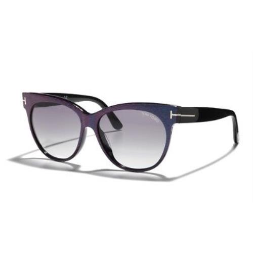 Tom Ford Saskia Sunglasses Blue Violet Frame Smoke FT330 82B 57-14 140