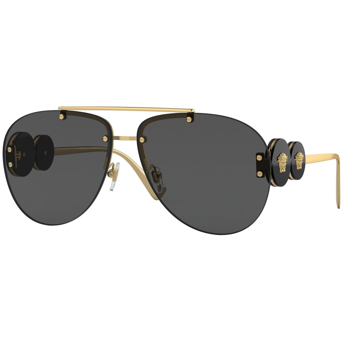 Versace Double Medusa Women`s Rimless Aviator Sunglasses VE2250 100287 Italy