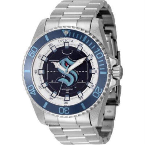 Invicta Nhl Seattle Kraken Quartz Blue Dial Men`s Watch 42248