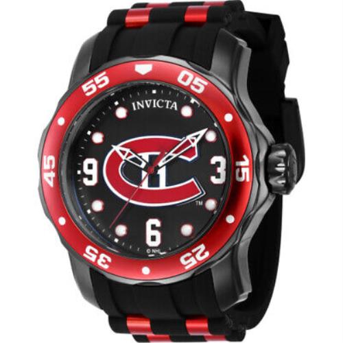 Invicta Nhl Montreal Canadiens Quartz Black Dial Men`s Watch 42662