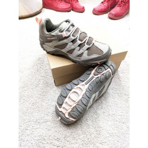 Merrell Alverstone Hiking Shoes Womens 8.5 Aluminum Grey Brown Pink J033034