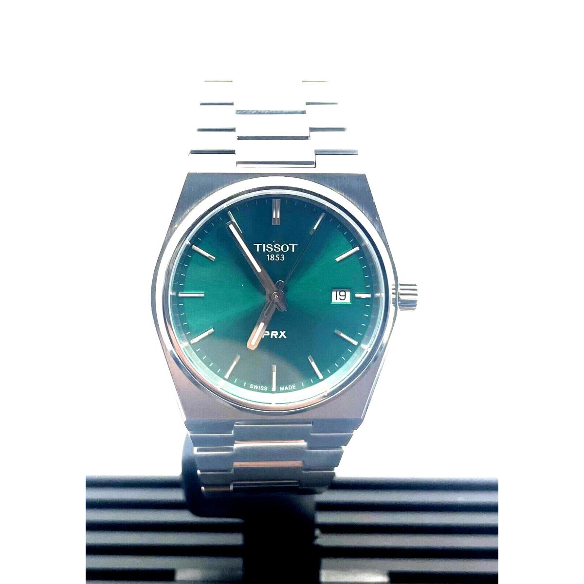 Tissot Prx 35mm Quartz Green Dial Grey Strap Unisex Watch T1372101108100