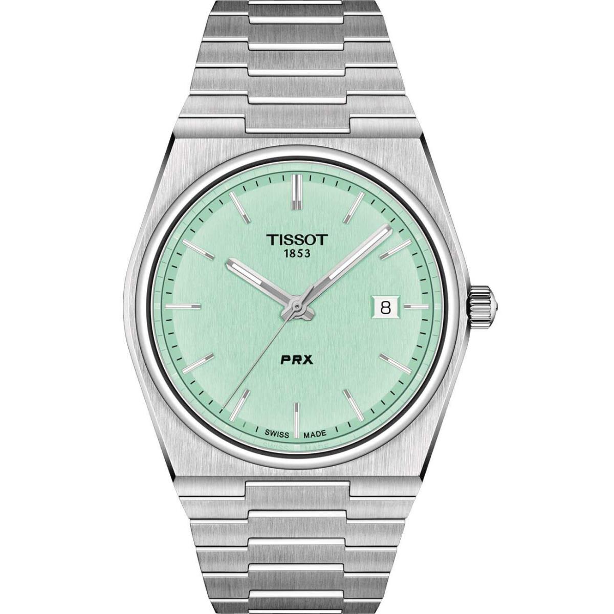 Tissot Prx Light Green Dial Stainless Steel Bracelet Watch T1374101109101