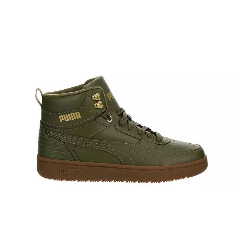 Puma Rebound Rugged Softfoam+ Men`s Warm Fleece Lined Sneaker Boot Shoes Olive