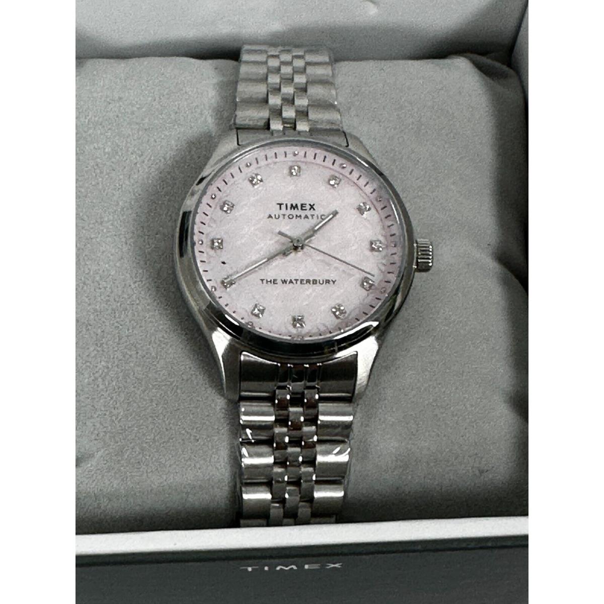 Timex Waterbury Pink Mother Of Pearl Automatic Women`s Watch TW2U53300VQ